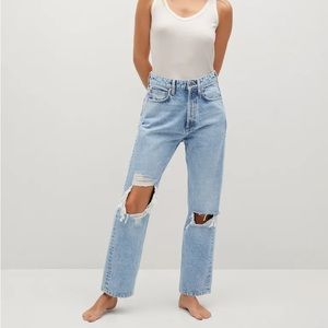 Mango High Waist Straight Jeans